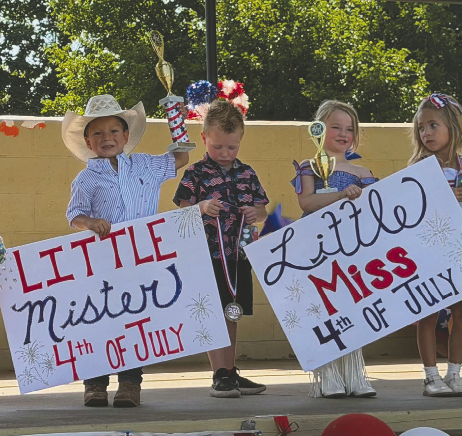 Kinsley Musil and Jamison Ventresca were crowned Little Miss and Little Mister during Glory Days’ July 4 baby pageant in Crescent. Photo submitted.