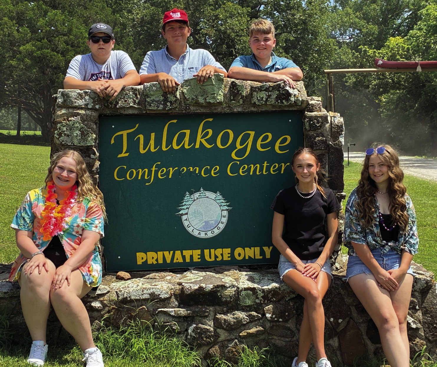 L-R Back: Garrett Schoonover, Lane Brown, Fletcher Inman. Front: Braylea Lawson, Kilee Blehm, Brylie Cook