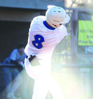Guthrie's Lance Evans at the plate.