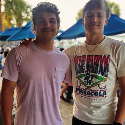 Longtime teammates Owen Wilder and Maddox Vaughan led the Bluejays on the baseball and football fields before graduating from Guthrie High School this spring. Photo by Diane Vaughan