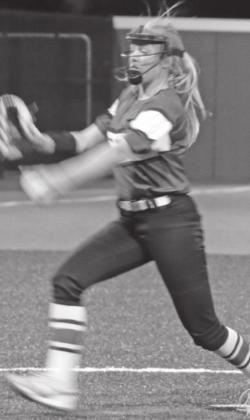 Kinley Duehning in the circle in Piedmont Monday night