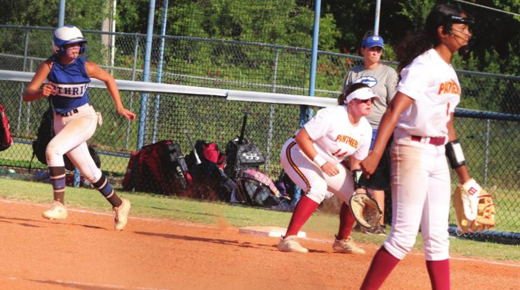 Guthries Sage Driscoll running from first base on August 10 against Putnam City North