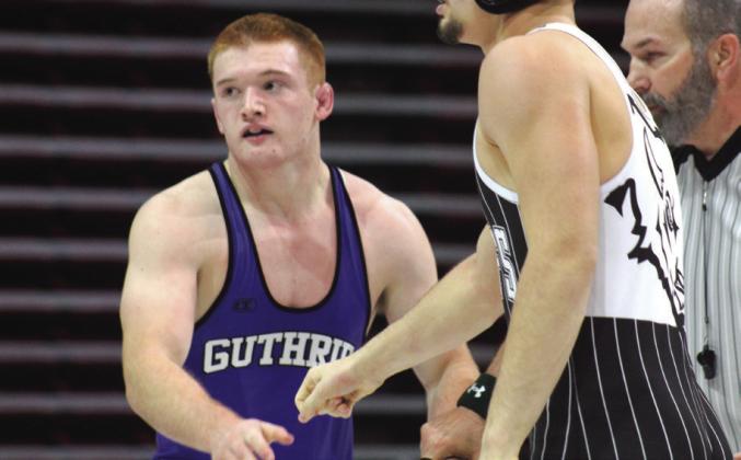 Guthrie’s Bryson Hall at the 2025 Class 5A Dual State meet. Photo by George McCormick.