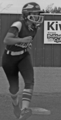 Guthrie Softball Katelyn Seiss at second base.