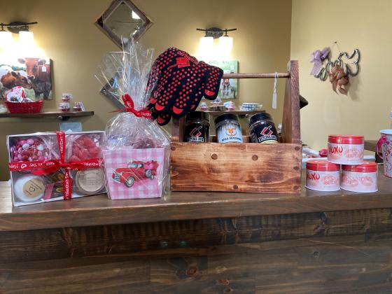 Candy, cake pops and Butcher Barbecue products are ready to fill Valentine’s Day gift baskets at the Arcadia Farmers Market General Store. (Photo provided by Arcadia Farmers Market)
