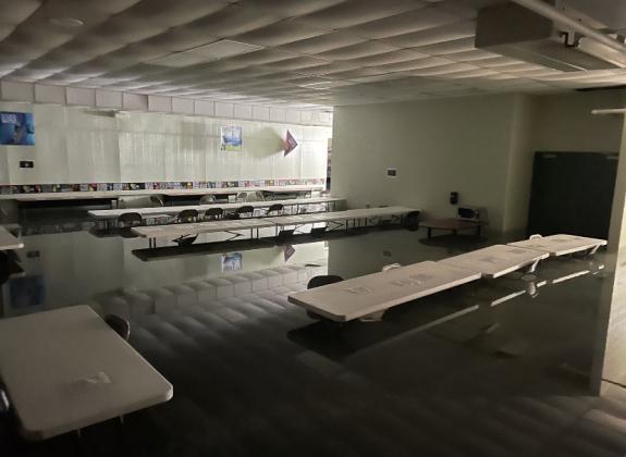 Cafeteria flooded
