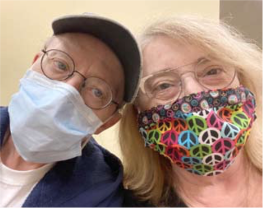 Deborah Dean on her first day of chemotherapy with her husband Jimmy Dean.