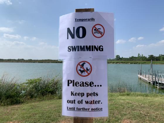 Temporary sign at Liberty Lake