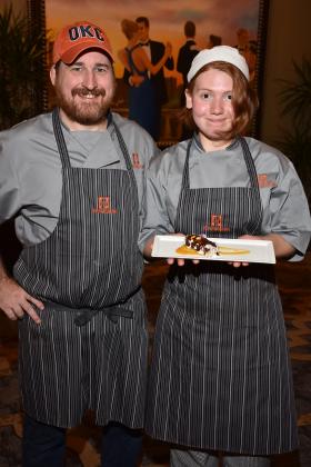 Jazlyn Hancock and Chef Joshua Valentine made a French-inspired dessert, La Bete Noir, at the Odyssey de Culinaire in Oklahoma City. Photo courtesy of Tracy Reece with Smile Time Photo Booth.