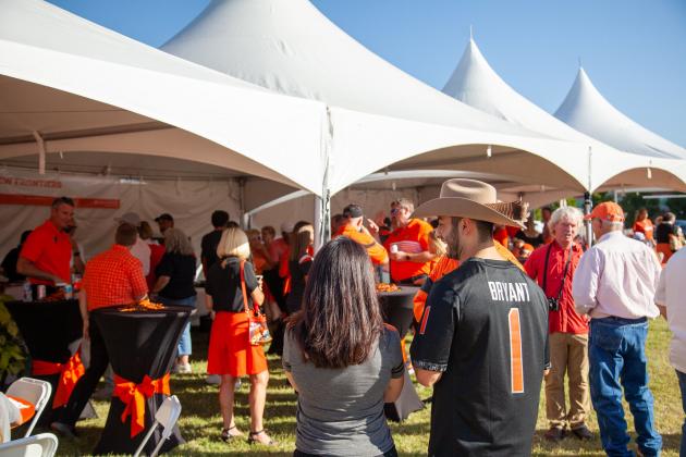 Ferguson College of Agriculture alumni, donors and students came together for the New Frontiers Tailgate during Roots and Boots to celebrate the soon-to-be new home for OSU Agriculture. (Photo by OSU Foundation)