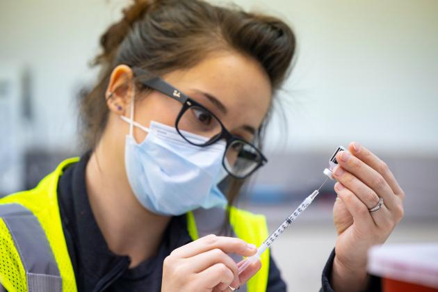 The COVID vaccine is based on mRNA technology that shares a message with the body’s cells to identify and fight the CoV-2 virus. (Photo by Todd Johnson, OSU Agricultural Communications Services)