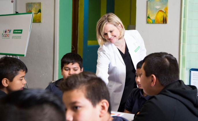 Experiment-based kits teach the importance of good oral hygiene and healthy eating choices