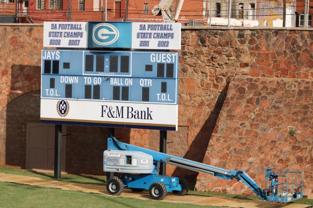 Old scoreboard before removal
