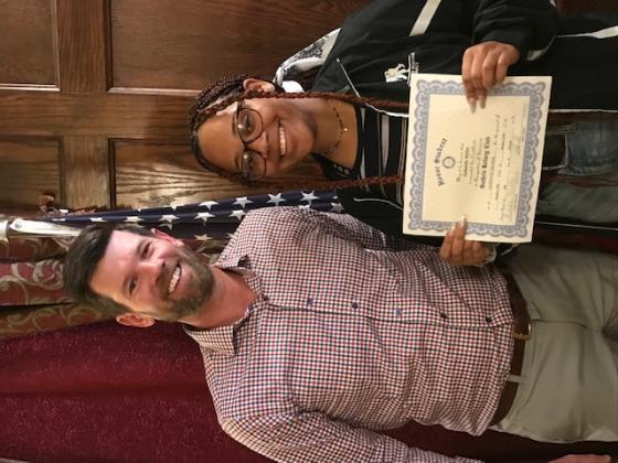 Pictured with Gabrielle is Rotary President, Mike Sikes.