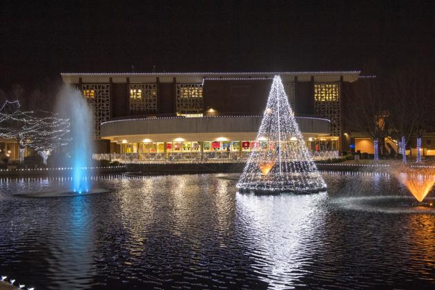 The University of Central Oklahoma invites the community to kick off the holiday season at its annual WinterGlow from 6-9 p.m. Friday, Dec. 3, beginning with the lighting of Broncho Lake. Pictured, the Broncho Lake Lighting Ceremony from a previous WinterGlow event.