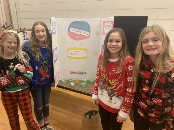 From Left to Right: Leia Johnston, Abigail Simpson, Emalyn Redman and Haven Hudson with their "Sweet Tart" Project