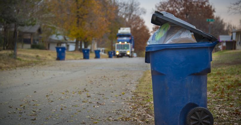 Trash bins will be filled to the brim during the holiday season as families generate more waste now than any other time of the year. (Photo by Todd Johnson, OSU Agricultural Communications Services)