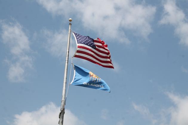 American and Oklahoma Flag