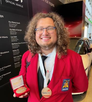 Stillwater student Ethan McGuire recently won first place in the Action Skills contest at the recent SkillsUSA National Leadership and Skills Contest in Atlanta, Georgia.