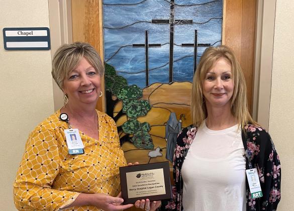 Left to right are Robin Channel, director of nursing; and LeAnn Ramsey, respiratory therapy manager, Mercy Hospital Logan County