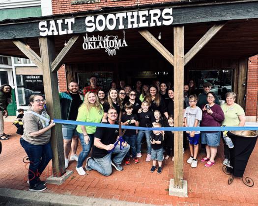 The Guthrie Chamber of Commerce recently held a Ribbon Cutting Ceremony for their newest investor, Salt Soothers. Salt Soothers offers a line of high-quality bath products. They are located at 103 S. 2nd Street in downtown Guthrie. Check out their Facebook page or call (405) 201-2020 for more information. Welcome to Guthrie! Photo credit: Shelton’s Photography