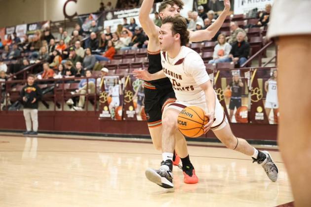 Cashion's Kamden Miller drives to the basket against Fairview, Feb. 4. Courtesy of Cashion Wildcats TV (Facebook).