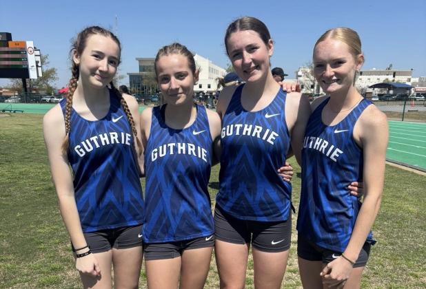 Guthrie girls' track and field at the OBU Bison Classic, Tuesday, April 8. Courtesy of Guthrie High School XC/Track (Facebook).