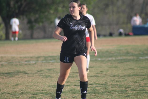 Guthrie's Ally Carey during the Lady Jays' game versus Del City, Monday, March 31. Taken by George McCormick.