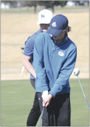Guthrie’s Luke Walsworth at the Cashion Golf Tournament on March 26. Photo by George McCormick