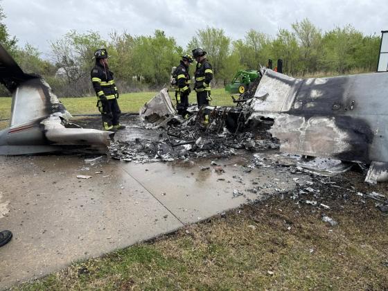 Regional Airport Aircraft Fire 4/3/25. Photo: Guthrie Fire &amp; EMS/Facebook