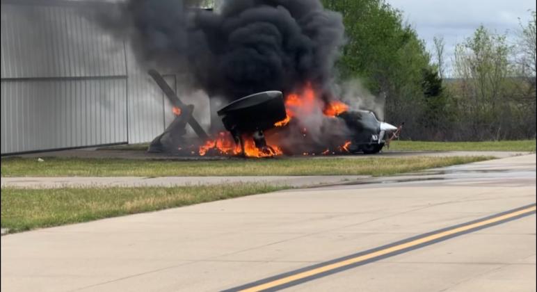Regional Airport Aircraft Fire 4/3/25. Photo: Guthrie Fire &amp; EMS/Facebook