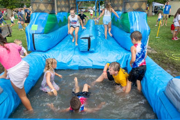 Slip and sliding at Crescent July 4th Celebration