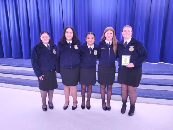 Members of Guthrie FFA’s eighth grade Creed team placed first at last week’s regional leadership conference. Submitted photo