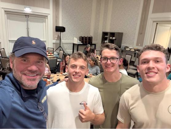 (L to R) UCO President Todd Lamb (left) with Boston Wybrant, Brycen Sampson, and Luke Johnson with the UCO Army 10-miler team. Submitted photos