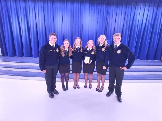 Guthrie FFA’s Opening Ceremony Team No. 1 placed first at the Kingfisher regional leadership contest. Submitted photo