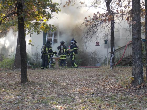 First responders discussing their course of action.