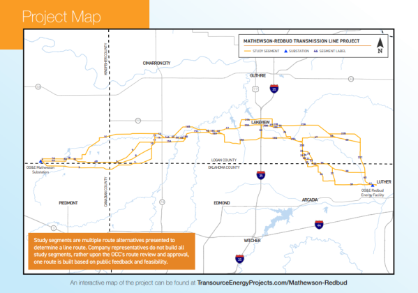 Map of Power Line Routes