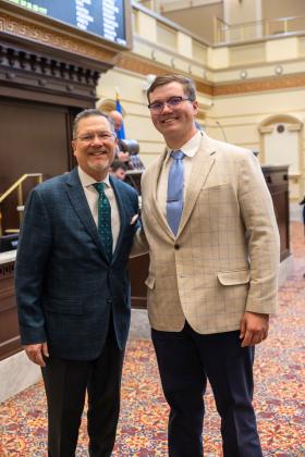 Ridge Garrett with Senator Chuck Hall.