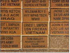Brick pavers at Honor Park. Submitted photo