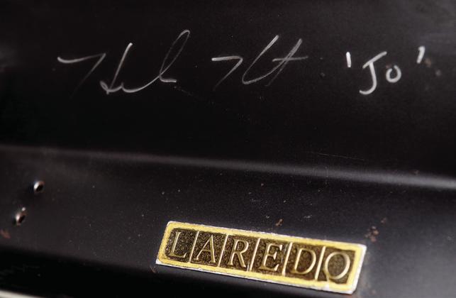 Actress Helen Hunt, who appeared in the Jeep during the 1996 movie, signed the glove box. (Tribune photographer/ Glen Miller)