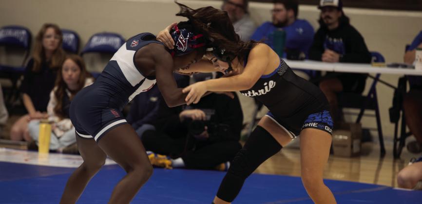 Lady Jay Gabby Kirk faces her opponent at the Holly Howard Tournament.