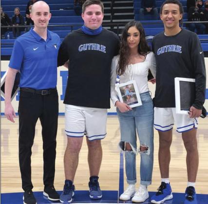 Senior day players and coach.