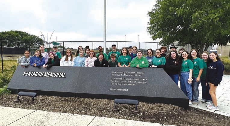 Oklahoma 4-H’ers attending the Citizenship Washington Focus stop for a photo opportunity at the Pentagon Memorial.