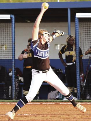 Freshman Savannah Ingle delivers a pitch in the Lawton MacArthur game on August 17.