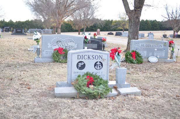 Wreaths on veteran graves at Summit View Cemetery.
