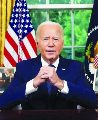 President Joe Biden addresses the nation from the Oval Office of the White House in Washington, Sunday, July _, about the assassination attempt of Republican presidential candidate former President Donald Trump at a campaign rally in Pennsylvania. (Erin Schaff/The New York Times via AP, Pool)