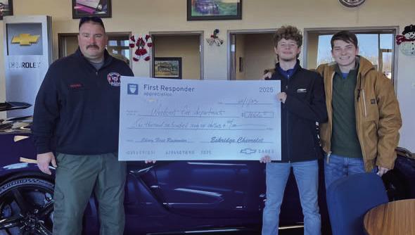 Donation made to Woodcrest Fire Department. Photo submitted