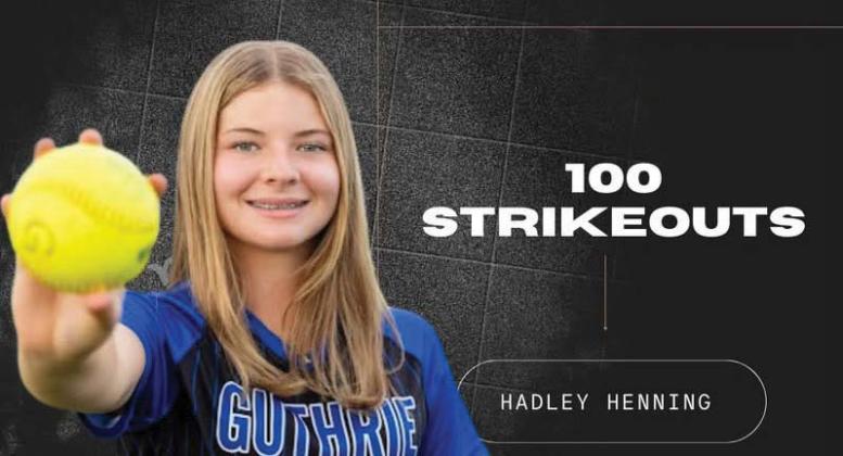 Hadley Henning. Photo Courtesy of Guthrie Lady Jays Softball Booster Facebook page