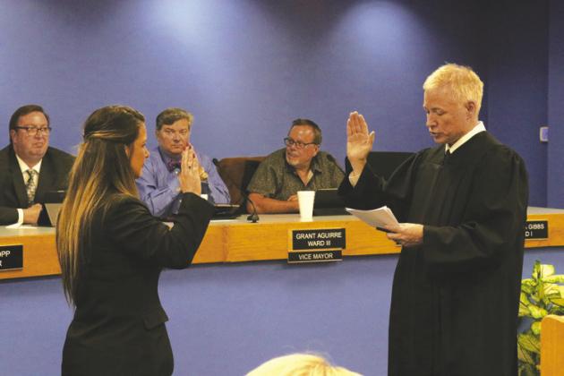 Menecca Gibbs is sworn in as Guthrie Council Member for Ward 1