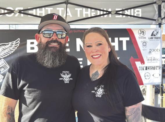 Bike Night organizer Ryan Tennill and wife Lita Tennill.